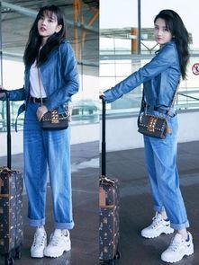 牛仔套装明星私服